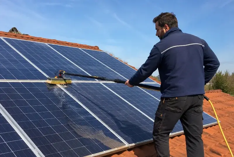 Nettoyage et entretien de panneaux solaires à la Bernardière